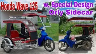 Honda Wave 125 w, уникальный дизайн коляски/открытая задняя часть #orlysidecarmaker