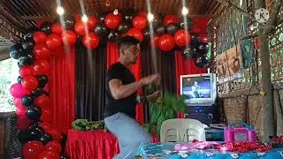 Black and Red Motif Birthday Decoration/ Simple Birthday Decoration/ Balloon Arrangement