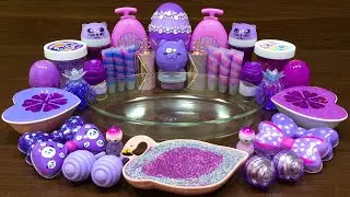 PURPLE Slime ! Mixing Random Things into Store Bought Slime ! Satisfying Slime Video #131