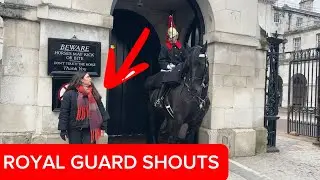 Lady Stands Inside White Line &ndash; Royal Guard Shouts Instantly