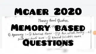 #mcaer #questions #2020 ||Memory based questions of Mcaer pg cet 2020 ||
