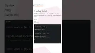 Array flat() Method | #javascript