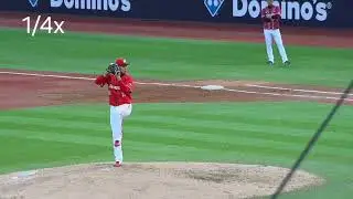 徐若熙 155kph 96mph 投球慢動作 2024/04/20