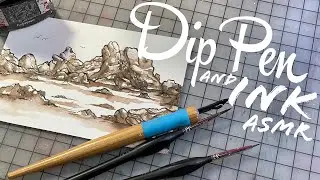 ASMR | Dip Pen Drawing & Inking | Guaranteed to make you Sleep 💤 (No Talking)