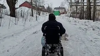 #Eloflex #Elrullstol #Vinter 2023 kör på #is #snö Max vikt 150kg Norrland #winter #วีลแชร์ #ไฟฟ้า