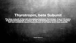 Medical vocabulary: What does Thyrotropin, beta Subunit mean