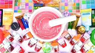 Satisfying Slime ASMR Video| DIY Making Glossy Slime Mixing Rainbow Makeup Glitter Lipstick Cosmetic