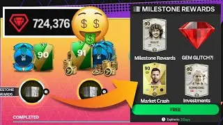 FREE GEM GLITCH?! CLAIMING 90-92 OVR MYTERY SIGNING MILESTONE REWARDS! MARKET CRASH AND INVESTMENTS!