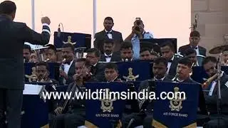 Indian Air Force band performs at India Gate in Delhi: peppy number with global world music feel