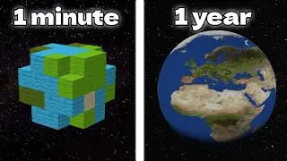 1 Minute Vs. 1 Hour Vs. 1 Year Earth Building Challenge In Minecraft