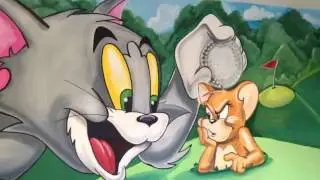 Tom and Jerry golf mural by drews wonder walls