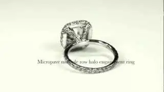 Micropave multiple row halo engagement ring by Steven Kirsch - R. 0117
