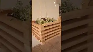 Porta macetas de madera colgantes