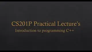VU_CS201P Introduction to Programming (Practical Class) || VU CS201P Labs