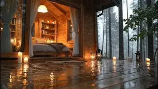 Cozy Forest Cabin Under Gentle Rain 🌧️ Pure Night Sleep Sounds