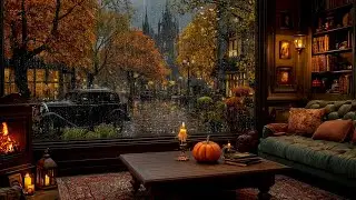 🌦️ Smooth Jazz Piano with Rain 🍂 Cozy Warm Jazz Music for Studying, Working & Evening Relaxation
