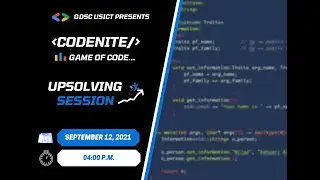 CODENITE - Game of Code Upsolving Session
