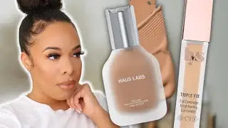 HAUS LABS FOUNDATION & LYS CONCEALER (WEAR TEST ON COMBO SKIN)