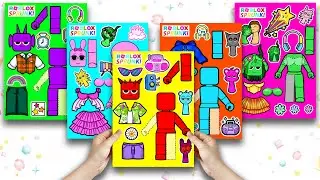 SPRUNKI LOST Their BODY In ROBLOX. PINKI PREGNANT. Decorate the STICKER BOOK - ASMR [Paper DIY]