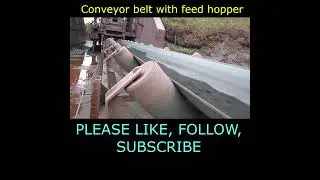 Conveyor belt with feed hopper || Belt conveyor || Material handling #shorts