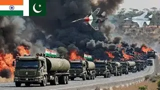India Pakistan War-Pakistani Fighter Jets & Tanks Attack on Indian Army Weapons Convoy-GTA5