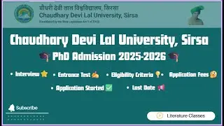 | CDLU Phd Admission Started 2025-2026 |