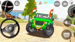 Modified Mahindra Thar😈Games: JCB Green Thar (Gadi Wala Games) Car Indian Game -part 00043 #2025​
