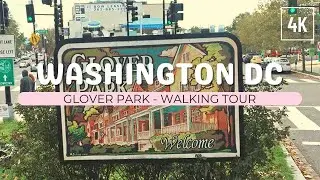 Sundown | Walking Tour of DC Glover Park 4K 60 fps (Limited Narration)