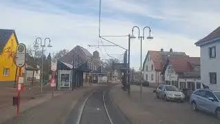 Karlsruhe - jízda (vlako)tramvají na lince S2 na konečnou Morsch Bach West - Německo dne 16.11.2025