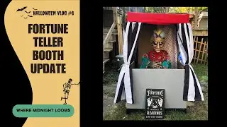 Curtain & Crystal Ball on Fortune Teller Booth/Outdoor Halloween Prop-Countdown to Halloween Vlog #6