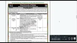 Virtual University of Pakistan VU Jobs 2022 Apply Online