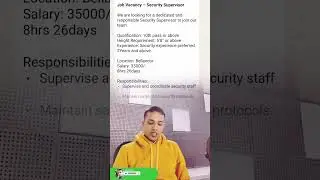 Bangalore job Security Supervisor salary. 35000,Duty , 8 hrs 26.day