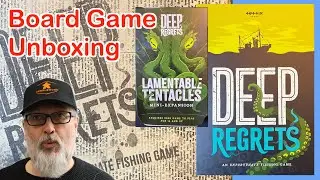 Deep Regrets An Unfortunate Fishing Game Unboxing | Judson Cowan | Tettix Games | + mini expansion