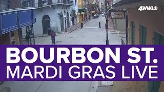 LIVE: Crowds gather on Bourbon Street ahead of Mardi Gras
