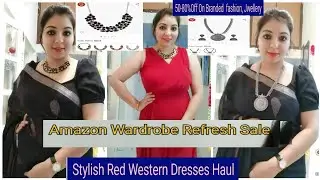 Amazon Red  Dresses  Haul/beautiful Trendy Stylish Jwellery Affordable Haul From Amazon/HUGE Sale