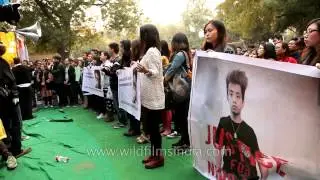North East students in Delhi demanding justice for Nido Taniam