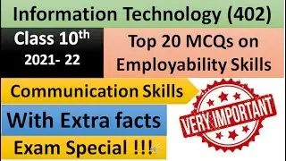 MCQ of Communication Skills | Class 10 Employability Skills MCQ | Information Technology (402)