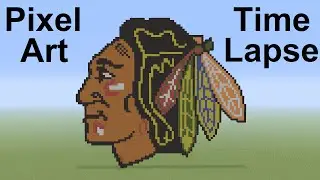 Minecraft Pixel Art Timelapse - Chicago Blackhawks Logo