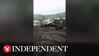 Cyclone Freddy: Fast flowing mudflow tears through Malawi village during storm