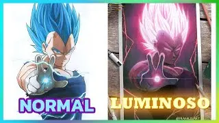 🎨Cómo dibujar el EFECTO de LUZ💥 / dibujar a  VEGETA HAKAISHIN💥
