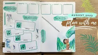 PLAN WITH ME // August 2023 Bullet Journal Setup - Moana