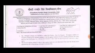 crsu university new notification out// regarding examination forms// for all courses b.ed, ug/pg..