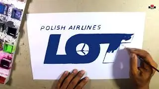 How to draw the Polish Airline logo