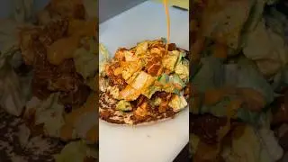 The HOT CHICKEN CAESAR NAAN WRAP from Fluffie&rsquo;s Hot Chicken in NYC&rsquo;s Lower East Side!  #DEVOURPOWER