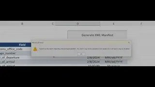 Manifest - Excel Macro Error
