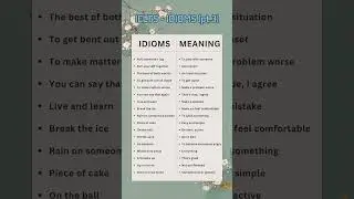 Idioms With Their Meanings | #englishboost
