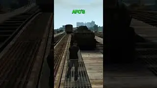 What If a Train Hits a Tank Barrel in Every GTA Game? #GTAGames #GamingShorts #GTAFunny