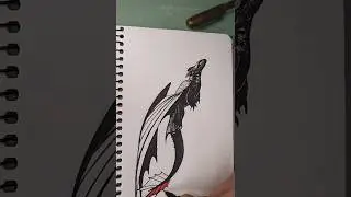 Like and Subscribe! How to Draw Toothless with Pencil and Pen | NightFury Drawing Tutorial