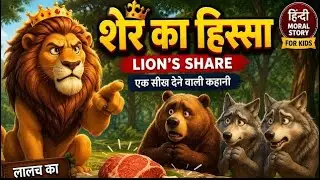 शेर का हिस्सा || Hindi Kids Story || Cartoon Vs Khahani || Funny Cartoon Video || Hindi Kahani