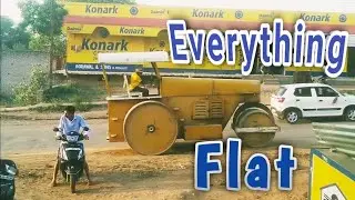 Road Roller old Model | Flats everything | Road leveller | Bulldozer | Road construction